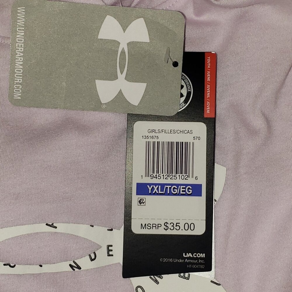 Under Armour Favorite Jersey Hoodie Girls' XLarge Purple & White Logo Athleisure - Picture 11 of 16